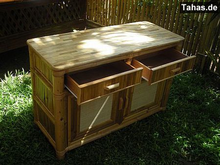 Günstiger Bambusschrank für Bad & Flur mit Bambusparkett - Tahas®