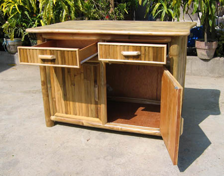 Rustikaler Bambusschrank mit Oberfläche aus Bambusparkett - Tahas®