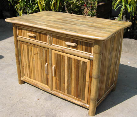 Rustikaler Bambusschrank mit Oberfläche aus Bambusparkett - Tahas®